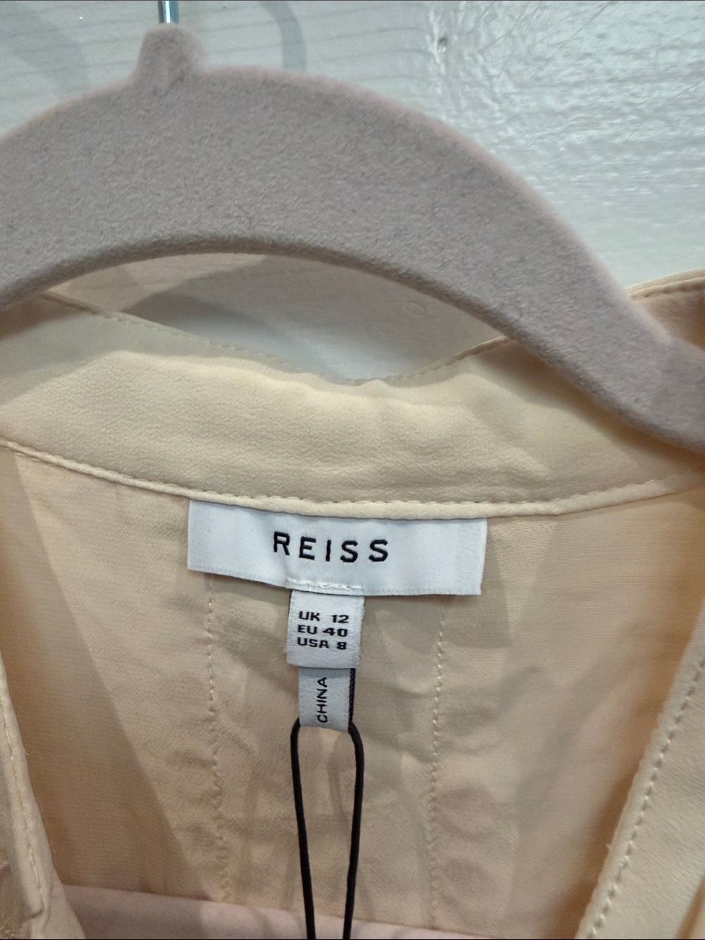 Reiss Karina Cream Eyelet Lace-Trim Button Blouse 8 NWT - Picture 4 of 7